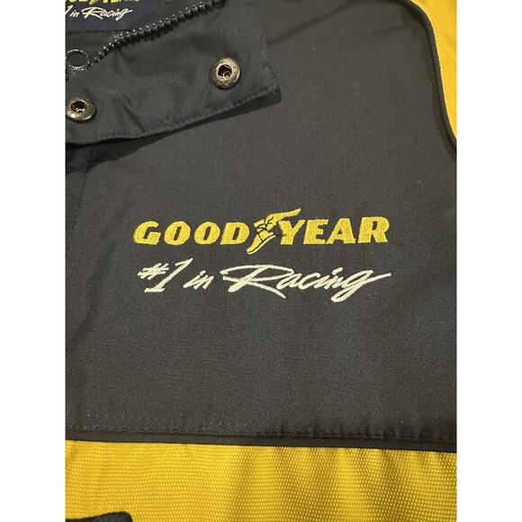 Vintage Goodyear Racing NASCAR Jacket Men’s Medium Yellow Blue #1 Racing Korea - Picture 2 of 8